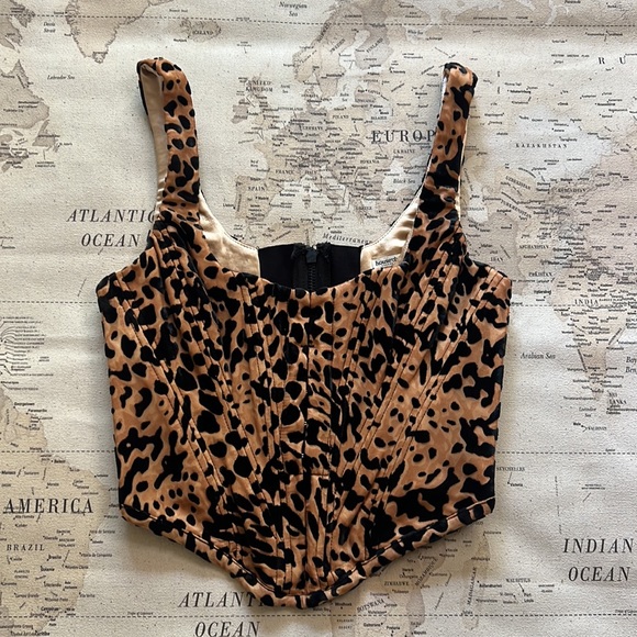 House Of CB ‘Jacqueline’ Leopard Print Devore Corset NWOT - Picture 11 of 16